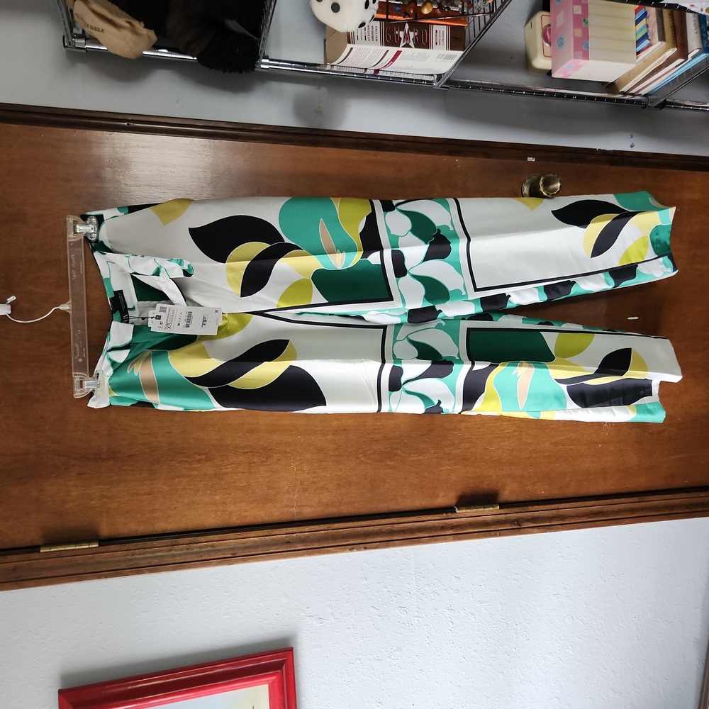 NWT.ZARA Floral Abstract Print Pants Sz XS